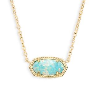 Kendra Scott Aqua Kyocera Opal Elisa Necklace